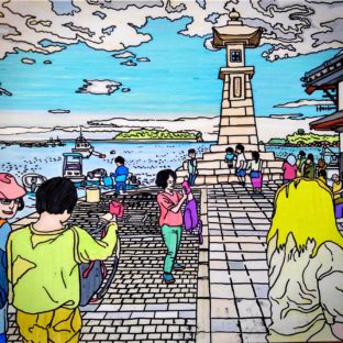 國じゅう諸所図絵『鞆の浦/常夜灯』