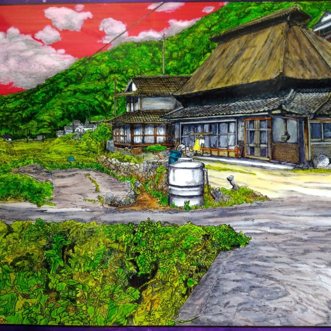 諸所尾道百景『御調町仁野・誠屋(原画)』