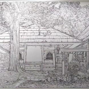 「竹林寺」塗り絵用・下書き　