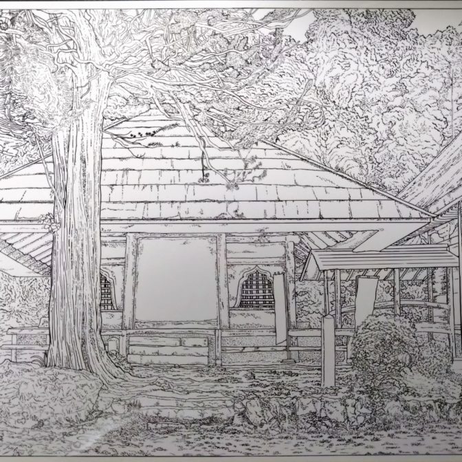 「竹林寺」塗り絵用・下書き　