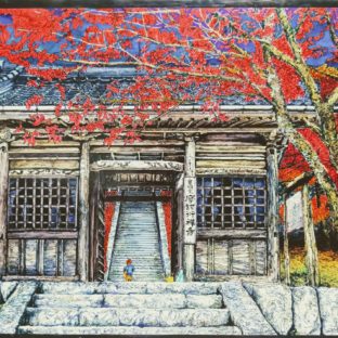 うす口版・諸処尾道百景『魔訶衍寺・桜の大紋』