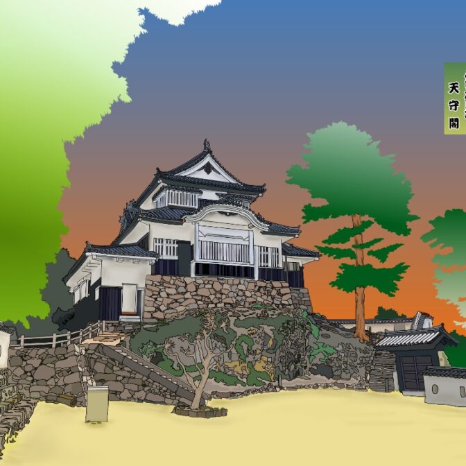 國じゅう情緒図絵『高梁/備中松山城・天守閣』